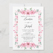 Minimale Leaf Boho Bloemen Bruiloft rechthoek Kaart (Voorkant)