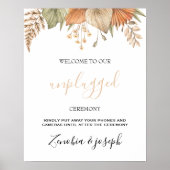 Minimale Leaf Boho Bloemen Bruiloft unplugged teke Poster (Voorkant)