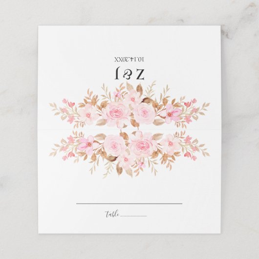 Minimale Leaf Boho Floral Bruiloft (Buitenkant ongevouwen)