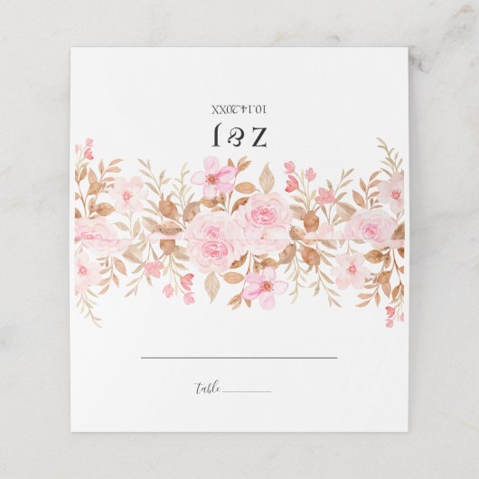 Minimale Leaf Boho Floral Bruiloft (Buitenkant ongevouwen)