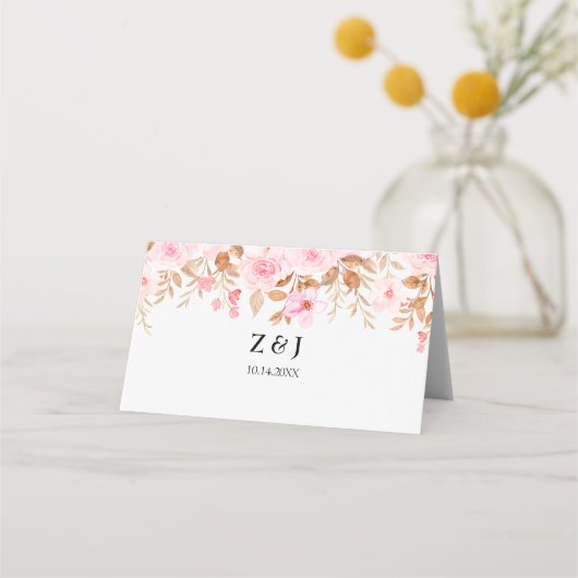 Minimale Leaf Boho Floral Bruiloft (Achterkant)