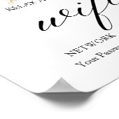 Minimale Leaf Boho Floral Bruiloft Wifi Poster (Hoek)