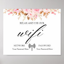 Minimale Leaf Boho Floral Bruiloft Wifi
