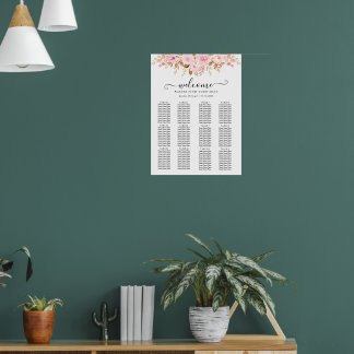 Minimale Leaf Boho Floral Bruiloft zitgrafiek Poster