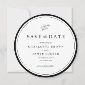 Minimale Leaf Round Save the Date Invitation Feestdagenkaart (Voorkant)