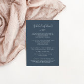 Minimale Leaf Slate Blue Weekend Planning of Event Informatiekaartje