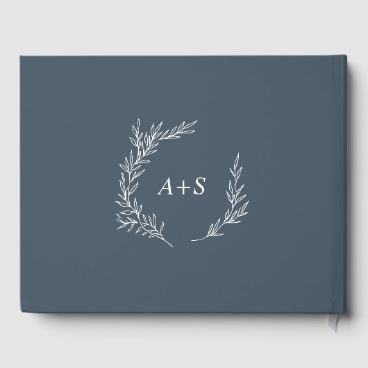Minimale lebben | Achterste bruinmonogram Slate Bl Gastenboek (Achterkant)