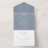 Minimale lebben | Blauw en wit All In One Uitnodiging (Binnen)