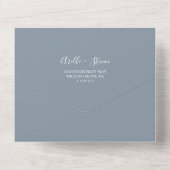 Minimale lebben | Blauw en wit All In One Uitnodiging (Achterkant)