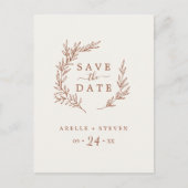 Minimale lebben | Boho Cream Save the Date Uitnodiging Briefkaart (Voorkant)