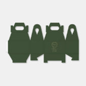 Minimale lebben | Donkere groene formele monogram  Bedankdoosjes (Uitgevouwen)
