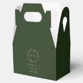 Minimale lebben | Donkere groene formele monogram  Bedankdoosjes (Geopend)