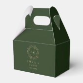 Minimale lebben | Donkere groene formele monogram  Bedankdoosjes (Voorkant Zijde)