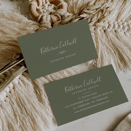 Minimale lebben | Donkergroen Visitekaartje