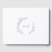 Minimale lebben | Dusty Blue Monogram Ruwelijk Gastenboek (Achterkant)