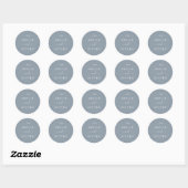 Minimale lebben | Dusty Blue Wedding Envelope-zege Ronde Sticker (Vel)