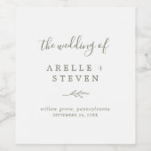 Minimale lebben | Etiket Olive Green Weddenschap (Enkel label)