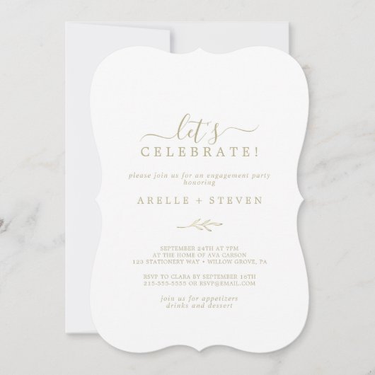 Minimale lebben | Gold Let's Celebrate Kaart (Voorkant)