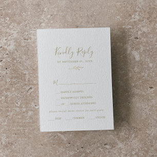 Minimale lebben Keuze uit Gold Menu RSVP-kaart