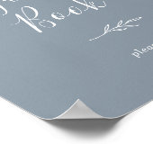 Minimale lebben | Poster Blauw en wit gastboek (Hoek)