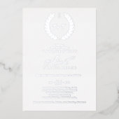 Minimale lebben | Roos Gold Foil Monogram Weddensc Folie Uitnodiging (Voorkant)