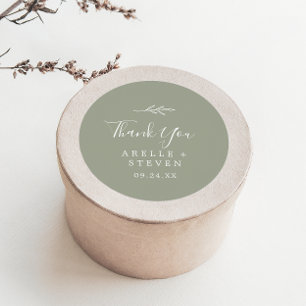 Minimale lebben   Sage Green Dank u voor de Sticke Ronde Sticker