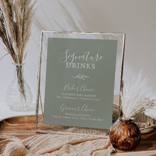 Minimale lebben | Sage Green Signature Drink Poste Poster