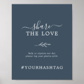 Minimale lebben | Slate Blue Share the Love Hashta Poster (Voorkant)