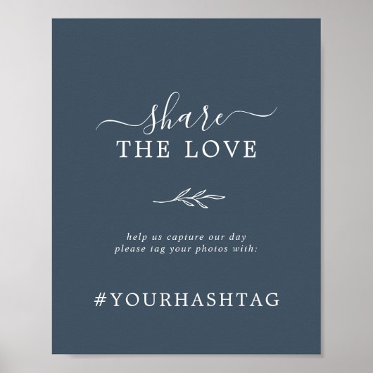 Minimale lebben | Slate Blue Share the Love Hashta Poster (Voorkant)