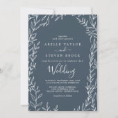 Minimale lebben | Slate Blue Wedding Kaart (Voorkant)