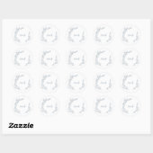 Minimale lebben | Stusty Blue Monogram Envelope Se Ronde Sticker (Vel)