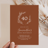 Minimale lebben | Terracotta 40th Birthday Invitat Kaart