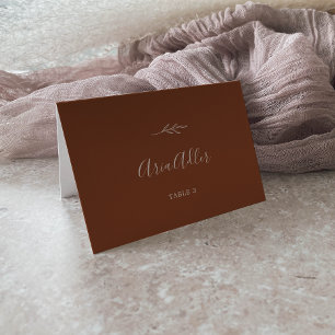 Minimale lebben Terracotta Guest Name Place Card Kaart