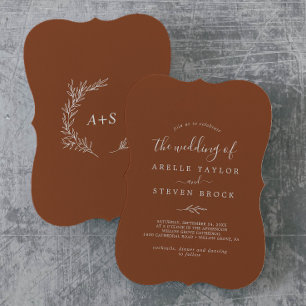 Minimale lebben Terracotta Monogram Rug Weddensc Kaart