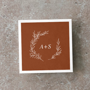 Minimale lebben   Terracotta Monogram Wedding Napk Servet