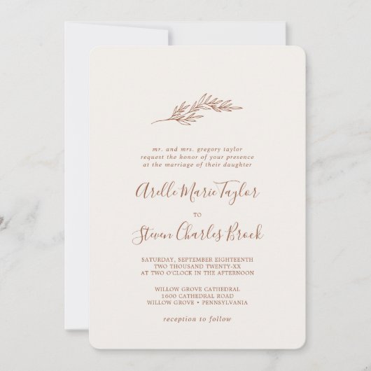 Minimale lebben | Traditioneel huwelijk van Boho C Kaart (Voorkant)