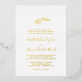 Minimale lebben | Traditionele goudolie-bruiloft Folie Uitnodiging (Voorkant)