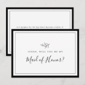 Minimale lebfbridesmaidespas aan de rand bedankkaart (Voorkant / Achterkant)