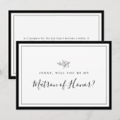 Minimale lebfbridesmaidespas aan de rand bedankkaart (Voorkant / Achterkant)