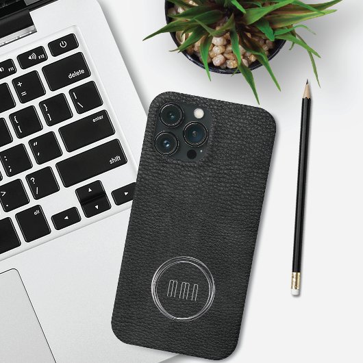 Minimale lederen blik Zilveren Ringen Case-Mate iPhone Case