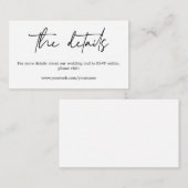 Minimale legant Calligraphy Wedding Website Informatiekaartje (Voorkant / Achterkant)