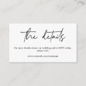 Minimale legant Calligraphy Wedding Website Informatiekaartje (Voorkant)