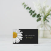 Minimale legant Daisy Flower on Black Visitekaartje (Staand voorkant)