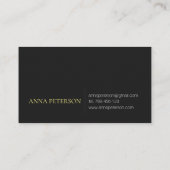 Minimale legant Daisy Flower on Black Visitekaartje (Achterkant)