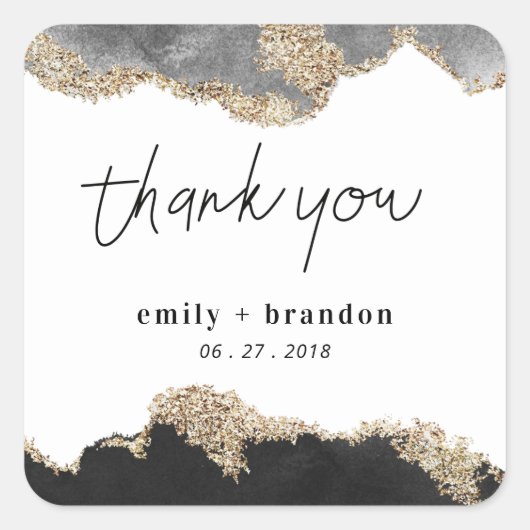 Minimale legant vierkante sticker (Voorkant)