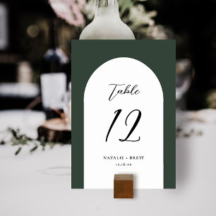 Minimale legante Arch Wedding Groen tabelnummer Kaart