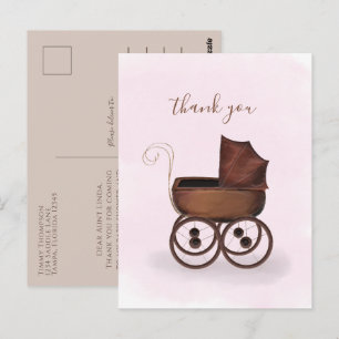 Minimale legante Baby Hartelijk dank voor het roze Briefkaart