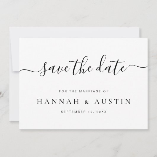 Minimale legante bruiloft bespaart datum save the date (Voorkant)