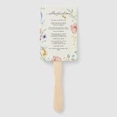 Minimale legante bruiloft van moderne wilde bloeme handwaaier (Achterkant)