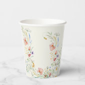 Minimale legante bruiloft van moderne wilde bloeme papieren bekers (Achterkant)